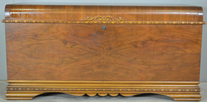 SOLD Art Deco Burl Walnut Cedar Chest by Lane
