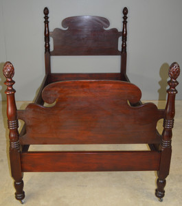 SOLD Mahogany Twin Pineapple Poster Bed