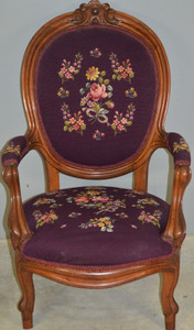 SOLD Victorian Needlepoint Arm Chair