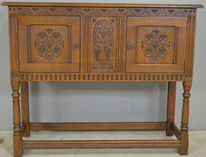 SOLD Carved Oak Server / Flat Screen TV Stand
