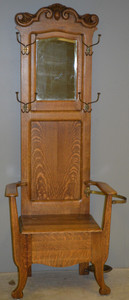 SOLD Oak Victorian Hall Tree by Larkin