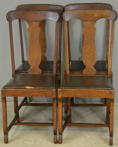 SOLD Set of 4 Oak Empire Dining Chairs