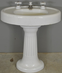 SOLD Victorian Oval Pedestal Sink by Standard