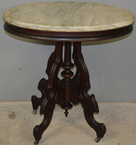 SOLD Victorian Oval Marble Top Parlor Stand