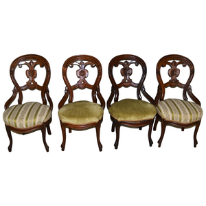 4 Victorian Carved Chairs