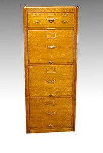 SOLD Antique Unusual Oak Legal Size File Cabinet by Library Bureau