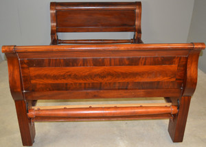 SOLD Period Empire Flame Mahogany Sleigh Bed