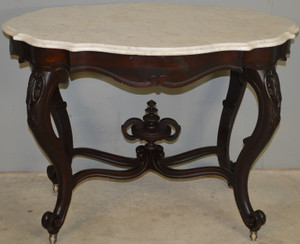 SOLD  Victorian Extra Fancy Civil War Era Marble Top Table