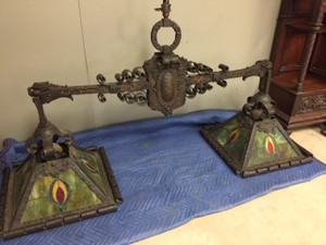 SOLD Bronze Pool Table Light