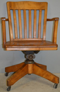 SOLD Maple Lawyers Bankers Swivel Tilting Office Chair