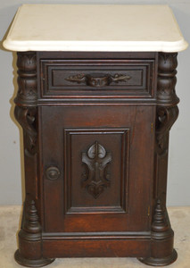 SOLD Victorian Pre- Civil War Marble Top Half Commode