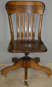 SOLD Oak Ladies Refinished Office Swivel Desk Chair