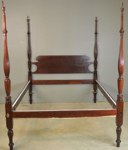 SOLD Mahogany Sheraton Pencil Poster Bed – Full Size