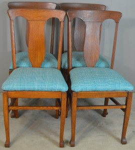 SOLD Set of 4 Tiger Oak Dining Chairs