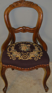 SOLD Victorian Grape and Berry Needlepoint Ladies Chair