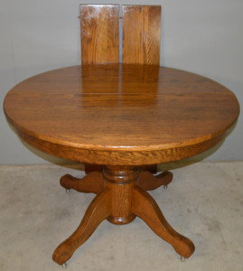 SOLD Victorian 42” Round Dining Table with 2 Leaves