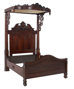 SOLD Victorian Canopy Walnut Bed