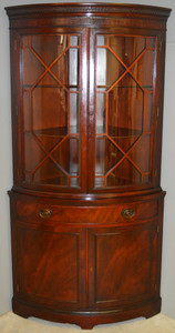 SOLD Antique Mahogany Corner China Cabinet by Drexel