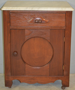 SOLD Antique Victorian Marble Top 1/2 Commode