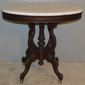 SOLD Oval Marble Top Parlor Stand