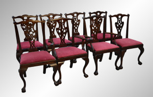 SOLD Set of 8 Ball and Claw Chippendale Dining Chairs