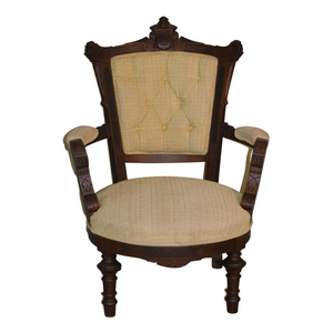 Eastlake Walnut Carved Arm Chair
