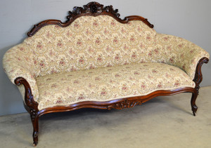 SOLD Victorian Grape Carved Civil War Era Sofa