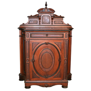 Burl Walnut Incise Carved Credenza Burl Walnut Incise Carved Credenza