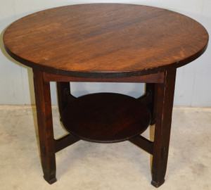 SOLD Mission Oak 40 Inch Round Table by Stickley