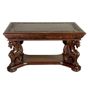 SOLD Antique Desk, Antique Mahogany Winged Griffin Library Table - Horner SOLD Antique Desk, Antique Mahogany Winged Griffin Library Table - Horner
