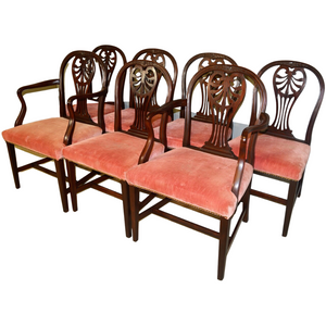 Mahogany Formal Chairs Set of 7 with Two Armchairs