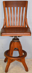 SOLD Oak Tall Postmaster / Agent Swivel Desk Chair