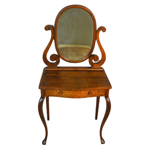 Oak Ladies Bevel Glass Vanity