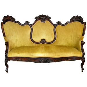 Victorian Medallion Back Carved Sofa