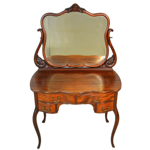 Mahogany Victorian Ladies Bevel Glass Vanity