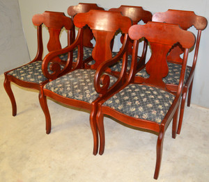 SOLD Set of 6 Empire Style Cherry Dining Chairs
