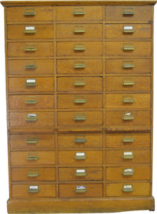 SOLD Antique Oak 33 Drawer File Cabinet