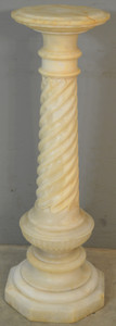 SOLD Alabaster Carved Pedestal