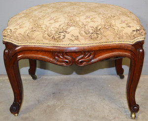 SOLD Victorian Carved Footstool