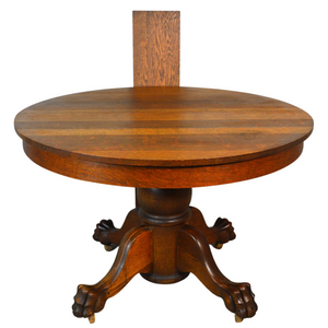 SOLD Antique Claw Foot Round Oak Dining Room Table