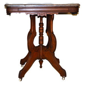SOLD Antique Accent Table, Antique Victorian Marble Top Carved Parlor Stand