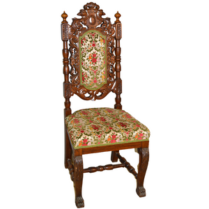 SOLD Oak Carved Claw Foot Throne Chair