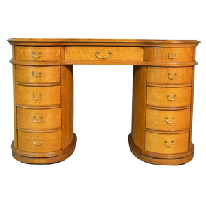 SOLD Antique Oak Desk, Antique Victorian Oak Kidney Desk