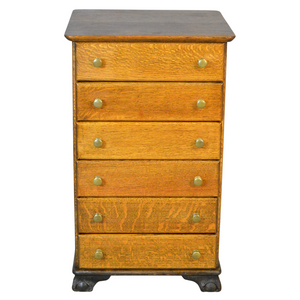 SOLD Oak Cylinder Record Cabinet with Ball and Claw Feet