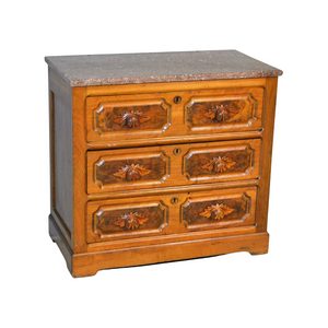 SOLD Antique Victorian Dresser, Burl Walnut Commode, Marble Gentleman’s Chest