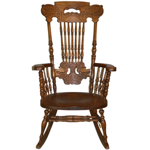 SOLD Antique Rocking Chair, Larkin Oak Pressback Rocker