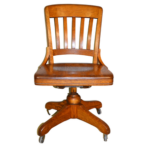 SOLD Antique Office Chair, Lady’s Oak Swivel Desk Chair