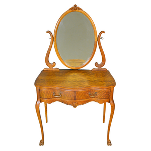 SOLD Antique Vanity, Victorian Tiger Oak Ladies Dressing Table