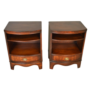 SOLD Antique Mahogany Refinished Nightstands, Pair of Hepplewhite End Tables