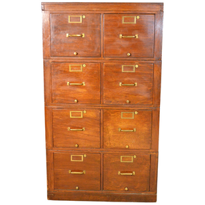 SOLD Antique File Cabinet, Oak 8 Drawer Stacking Sectional #18753
